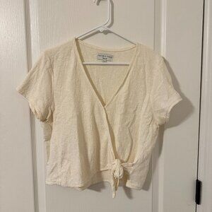 Madewell Cream Crinkle Blouse